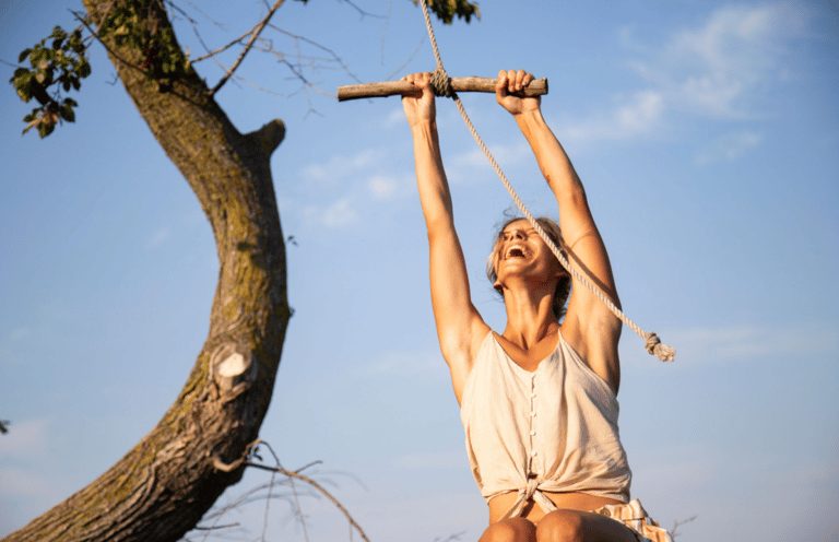 Woman finding joy and freedom